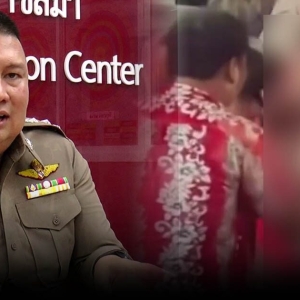 泰国变性人泼水节袒胸露乳让男性玩弄，警方介入调查